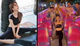 Vi vu dạo phố Sài Gòn bằng xe buýt mui trần, Ngọc Trinh khiến hội bạn trầm trồ nhờ một động tác khó