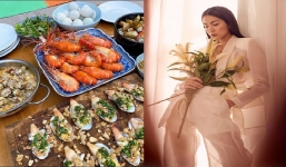 Hà Tăng khoe tiệc cuối tuần của gia đình hào môn, toàn hải sản xịn nhìn phát thèm