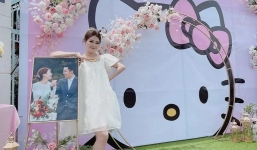 Cuồng màu hồng, cô dâu An Giang trang trí tiệc cưới ngập tràn chú mèo Hello Kitty