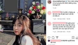 Nữ diễn viên Mắt Biếc gây tranh cãi với loạt ảnh tạo dáng ở bia mộ của người thân quá cố