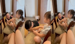 Ông bố trẻ khóc cạn nước mắt khi con gái sắp đi học, thái độ của bé khiến ai nấy cũng bật cười