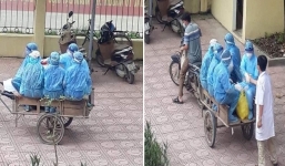 Lực lượng chống dịch được chở bằng xe kéo: Trạm trưởng Trạm Y tế lên tiếng