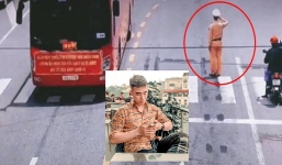 Trung uý CSGT chào đoàn xe chở cán bộ y tế Quảng Ninh: 'Tôi cảm thấy rất vinh dự vì được giúp đoàn'