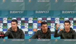 Họp báo EURO 2020 Bồ Đào Nha vs ĐT Hungary: Ronaldo có hành động khiến UEFA nóng mắt, CĐV lại vô cùng hài lòng