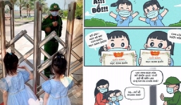 Câu chuyện 2 bé gái lên đơn vị thăm bố cùng món quà khoe qua cánh cổng khiến nhiều người xúc động