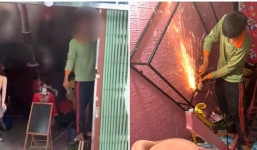 Vợ uất hận khi chồng cạn tàu ráo máng lên tận cửa hàng quần áo để tháo cửa kéo đòi về