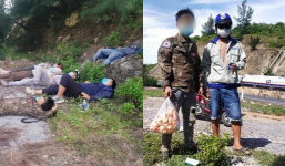 Thấy nhóm người đi xe máy từ TP.HCM về Nghệ An ngủ bên vệ đường, anh thợ hồ có hành động ấm lòng