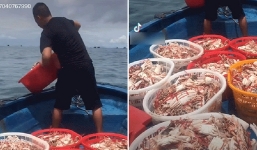 Người đàn ông đổ bỏ hàng tấn ghẹ xuống biển do không bán được, dân tình vừa tiếc vừa phẫn nộ