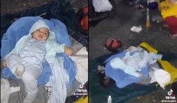 Hành động của 'chị đại bỉm sữa' khi đợi ba mẹ ăn vội bữa cơm trên đường về quê khiến họ như được tiếp thêm động lực