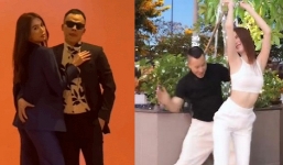 Ngọc Trinh 'đánh yêu' Vũ Khắc Tiệp khi bị ông bầu táy máy vòng 3