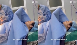 Nằm trên bàn mổ đẻ, sản phụ vẫn yêu đời đến mức khiến nhiều người phải nể phục