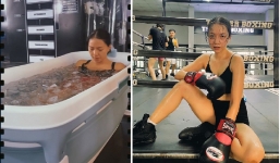 Băng Di luyện công như CR7 để bình tĩnh và lì đòn trên sàn đấu boxing