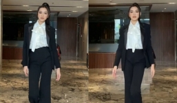 Đỗ Thị Hà lên đồ như tổng tài, catwalk thần sầu trước thềm chung kết Miss World