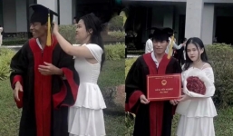 Khoảnh khắc nữ sinh trao bộ lễ phục cử nhân cho bố mặc khiến nhiều người rơi lệ