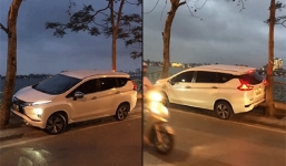 Chiếc xe kẹp giữa 2 cái cây ở Hồ Tây và lời giải khiến dân tình được phen kinh ngạc