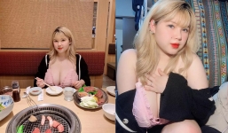 Vừa bị đồn qua Nhật đi khách, làm ở quán mát-xa, hot girl vòng 1 hơn 110cm lại làm nhiều người đỏ mặt.