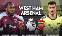 Trực tiếp West Ham vs Arsenal, link xem trực tiếp West Ham vs Arsenal: 22h30 01/05/2022