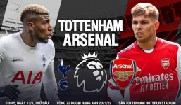 Trực tiếp Tottenham vs Arsenal, link xem trực tiếp Tottenham vs Arsenal: 01h45 13/05/2022