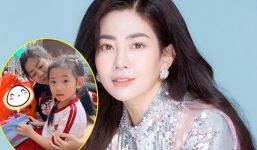 Xúc động hình ảnh Mai Phương tiều tụy vẫn gắng đưa con đến trường