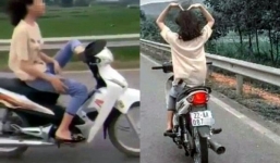 Triệu tập nữ sinh điều khiển xe máy bằng một chân