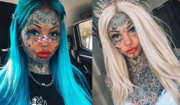 Cô gái nghiện xăm, nhuộm mắt lộ ảnh quá khứ gây ngỡ ngàng