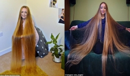 'Công chúa tóc mây' sở hữu bộ tóc dài quết đất gây ngỡ ngàng