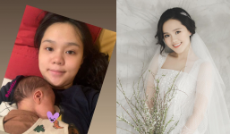 Không còn giấu diếm, Quỳnh Anh khoe cận mặt mẹ bỉm sữa hậu sinh quý tử cho Duy Mạnh