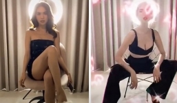 Ngọc Trinh diện váy siêu ngắn tung clip kém duyên trên ghế, hô biến vòng một phản cảm