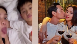 Hồ Ngọc Hà gây tranh cãi khi hồn nhiên làm trò nhạy cảm với Kim Lý ngay trước mặt con trai Subeo