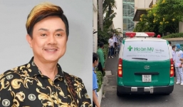 Xé lòng hình ảnh danh hài Chí Tài được xe cấp cứu gấp rút đưa về nhà tang lễ