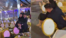 Rò rỉ clip Bùi Tiến Dũng ngã lăn quay khi cố bế khách nữ trong đám cưới
