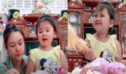 Linh Lan xuất hiện với đôi mắt sưng húp, con gái Vân Quang Long vẫn cười hồn nhiên