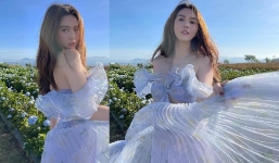 Ngọc Trinh thả trôi 'tâm hồn', hóa bươm bướm trên cánh đồng hoa cẩm tú cầu