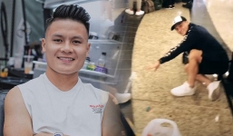 Quang Hải bị bắt gặp phải quỳ gối giữa sân bay, chuyện gì đây?