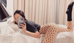 Lệ Quyên nằm uốn éo như ‘lươn’, phô vòng 3 khiến người nhìn ngượng chín mặt 