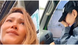 Sau H'Hen Niê, Lê Thúy khóc nức nở vì bị xúc phạm 'từ thiện xảo trá' khi đang cứu trợ miền Trung