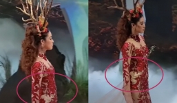 Chuẩn bị thi đấu quốc tế, Hoa hậu Khánh Vân gây hoang mang với vòng eo ngấn mỡ, lộ điểm tế nhị