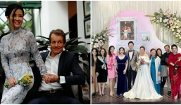 Hồng Nhung tay nắm tay bạn trai ngoại quốc đến mừng hạnh phúc gia đình Thanh Lam 