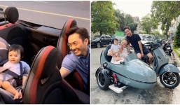 Vợ chồng Cường Đô La, Đàm Thu Trang thể hiện là 'tay chơi xe' đích thực khi cùng gái yêu dạo phố bằng siêu xe lạ mắt