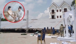 Hé lộ không gian tiệc cưới hoành tráng đang gấp rút hoàn thành trước hôn lễ của Phan Mạnh Quỳnh với bạn gái xinh đẹp