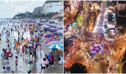 Nhiều khu du lịch đông nghịt người trong 2 ngày nghỉ lễ giữa lúc nghi nhận các ca nhiễm Covid-19 trong cộng đồng