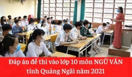 Đáp án đề thi vào lớp 10 môn Ngữ Văn tỉnh Quảng Ngãi 2021