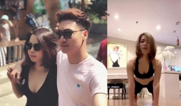 Vợ Mạnh Trường hừng hực tại nhà, để lộ sắc vóc bất ngờ khi học theo Ngọc Trinh