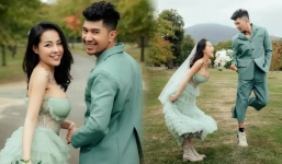 Lương Bằng Quang tung ảnh cưới nổi bật bên Ngân 98, váy cưới cô dâu khiến ai nấy đều 'ngộp thở'