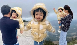 Biểu cảm cực đáng yêu của con gái Cường đô la, Đàm Thu Trang lần đầu về quê ngoại