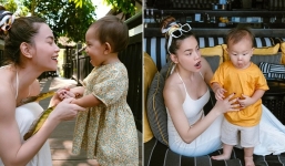 Khi mẹ vắng nhà, Lisa ra dáng chị ba chăm em Leon cực khéo