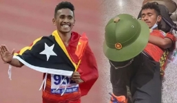 'Hiện tượng SEA Games' người Timor Leste lại gây 'sốt' với khoảnh khắc đốn tim fan Việt