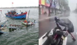 Gió siêu mạnh, bão đang đổ bộ nhưng 100 ngư dân Quảng Nam vẫn không chịu vào bờ tránh bão