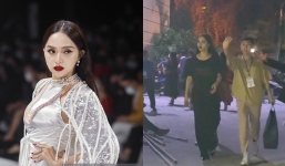 Hương Giang là vedette show diễn nhưng phải ra về lặng lẽ bằng cửa sau, phản ứng lạ khi thấy ống kính