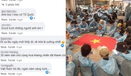 Xúc động du học sinh Việt tại Israel ngồi quây quần bên Quốc kỳ, cất tiếng hát chờ chuyến bay giải cứu